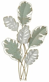 Διακόσμηση τοίχων DKD Home Decor Μέταλλο Λευκό Πράσινο Σύγχρονη Φύλλο φυτού (57 x 5,7 x 103 cm)