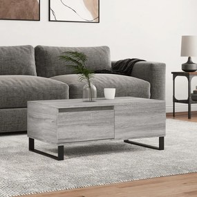 vidaXL Τραπεζάκι Σαλονιού Γκρι Sonoma 90x50x36,5εκ. Επεξεργασμένο Ξύλο