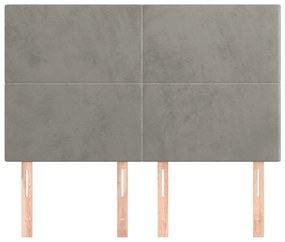 vidaXL Κεφαλάρι Ανοιχτό Γκρι Βελούδο 144x5x118/128 εκ.
