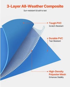 VEVOR Steel Frame Above Ground Swimming Pool 118 x 78 x 30 in Rectangular Blue