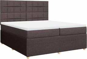 vidaXL Κρεβάτι Boxspring με Στρώμα Σκούρο Καφέ 200x200 εκ. Υφασμάτινο