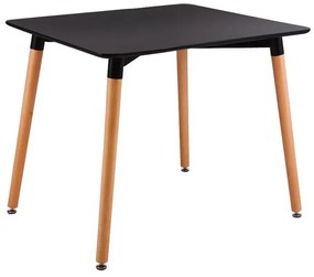 ART Τραπέζι Τραπεζαρίας Μαύρο MDF, Πόδια Οξιά Φυσικό