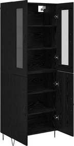 vidaXL Highboard Λευκός και Μαύρος Δρυς 69,5 x 34 x 180 εκ.