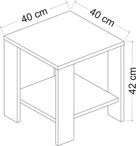 Βοηθητικό Τραπεζάκι (40x40x42) A-G Midi Yan 362ANT1108 Walnut