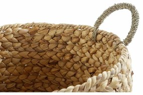 Σετ Καλαθιών DKD Home Decor Καφέ Φυσικό Καλάμια (2 Τεμάχια)