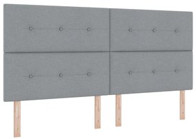 vidaXL Κεφαλάρι με κεφαλάρι Ανοιχτό γκρι 200 cm ύφασμα