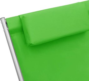 vidaXL Σεζλόνγκ Πτυσσόμενες 2 τεμ. Πράσινες Ατσάλινες
