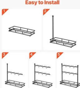 VEVOR Coffee Mug Holder for Countertop 16 Hooks Cup Rack with Storage Base