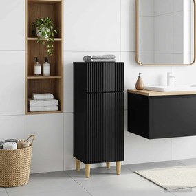 vidaXL Ντουλάπι Αποθήκευσης Μπάνιου ARNHEM Μαύρο 30 x 31 x 80 εκ.