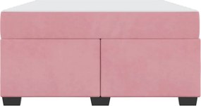 vidaXL Σκελετός Κρεβατιού με στρώμα Ροζ 140 x 200 cm ύφασμα
