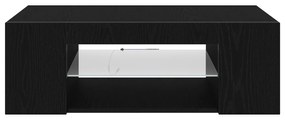 vidaXL Ντουλάπα τηλεόρασης με LED φώτα Μαύρη Δρυς 90x39x30 εκ από επεξεργασμένο ξύλο