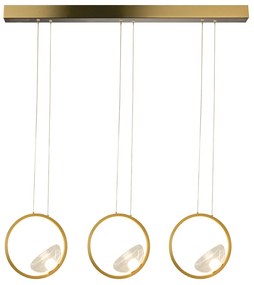 Φωτιστικό Οροφής Τρίφωτο LED Dimmable Zambelis 23029 Gold Matt