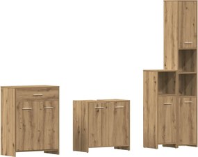vidaXL Σετ Επίπλων Μπάνιου 4 Τεμαχίων Τεχνίτης Δρυς από Τεχν. Ξύλο