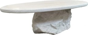 Τραπέζι σαλονιού Zinol pakoworld mdf-polyresin λευκό 105x62x32εκ