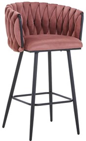 Σκαμπό μπαρ Vivian pakoworld σάπιο μήλο βελούδο-πόδι μαύρο μέταλλο 57x50x100εκ