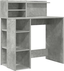 vidaXL Γραφείο Σκυρόδεμα Γκρι 90 x 48 x 101,5 cm Επεξεργασμένο Ξύλο