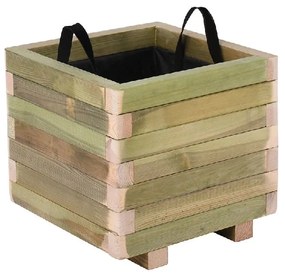 FLOWER POT WOOD ΓΛΑΣΤΡΑ, ΕΜΠΟΤΙΣΜΟΥ PINE, ΑΠΟΧΡΩΣΗ ΦΥΣΙΚΟ, 30X30X32CM