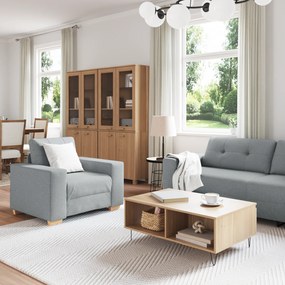 vidaXL Σετ καναπέδων 3 τεμαχίων με μαξιλάρια Ύφασμα Ανοιχτό Γκρι