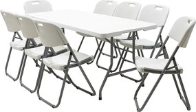 Τραπέζι catering Rodeo pakoworld πτυσσόμενο-βαλίτσα λευκό 183x76x74εκ