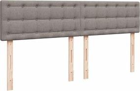 vidaXL Κρεβάτι Boxspring με Στρώμα Taupe 200x200 εκ. Υφασμάτινο