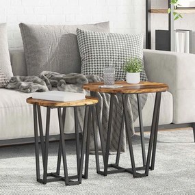 vidaXL Φινιρίσματα Τραπεζιών 2 pcs Καπνιστή βελανιδιά και Μαύρο