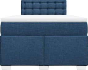 vidaXL Κρεβάτι Boxspring με Στρώμα Μπλε 120x190 εκ. Υφασμάτινο