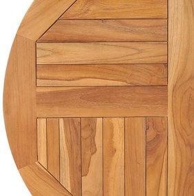vidaXL Επιφάνεια Τραπεζιού Στρογγυλή 2,5 εκ. 80 εκ. Μασίφ Ξύλο Teak