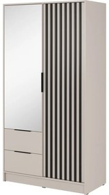 Nτουλάπα Δίφυλλη Nelly 24_2Dm_kz Με Καθρέπτη 105x51x200cm White Kazmir Δίφυλλη