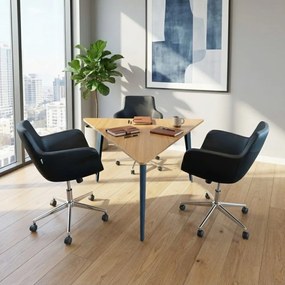 Stewehome Μοντέρνο τραπέζι σύσκεψης 3 ατόμων δρυς 135x135x75 cm