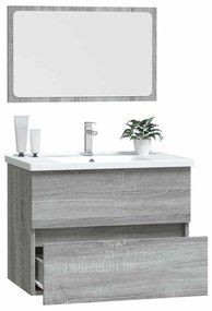 vidaXL Σετ Επίπλων Μπάνιου 2 Τεμαχίων Γκρι sonoma από Τεχν. Ξύλο