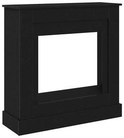 vidaXL Γύρος τζακιού Μαύρη δρυς 90x30x90 cm Κατασκευασμένο ξύλο