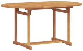 vidaXL Σέτ φαγητού για κήπο 7 pcs Καστανό Μασίφ ξύλο teak