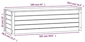 Κουτί Αποθήκευσης Καφέ Μελί 109x36,5x33 εκ. Μασίφ Ξύλο Πεύκου - Καφέ