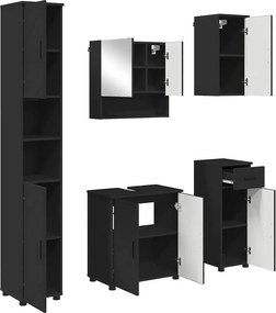 vidaXL Σετ Επίπλων Μπάνιου 5 τμχ. Μαύρο 61 x 35 x 64 εκ.