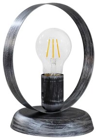 Φωτιστικό Επιτραπέζιο 34-0276 Halka Φ18 Ε27 H21,5XΦ18cm Silver Heronia Metal
