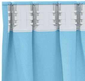 vidaXL Κουρτίνες με κουρτίνες 2 pcs Γαλάζιο 260x140εκ. Πολυεστέρας