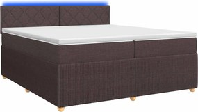vidaXL Κρεβάτι box spring με στρώμα Σκούρο Καφέ 200 x 200 cm Ύφασμα