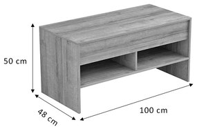 Τραπέζι σαλονιού Law pakoworld πολυμορφικό φυσικό 100x48x50εκ