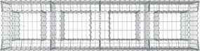 vidaXL Ανασηκωμένο κρεβάτι gabion 2 pcs Ασημί