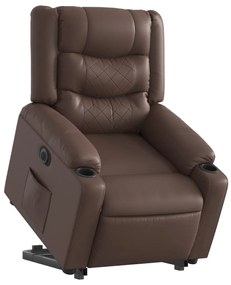 vidaXL Πολυθρόνα Ηλεκ Ανακλινόμενη με Ανύψωση Συνθετικό Δέρμα