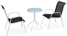 vidaXL Σετ Επίπλων Bistro 3 Τεμαχίων Μαύρο Ατσάλινο