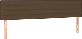 vidaXL Κρεβάτι Boxspring με Στρώμα Σκούρο Καφέ 200x200 εκ. Υφασμάτινο