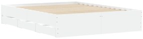 Πλαίσιο Κρεβατιού με Συρτάρια Λευκό 140x200 εκ Επεξεργ. Ξύλο - Λευκό