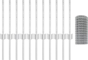 vidaXL Τεντώτο με στήριγμα Ασημί 0,4 x 25 μ Ατσάλι