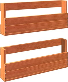 vidaXL Παπουτσοθήκη Επιτοίχια 2 τεμ. Μελί 59x8,5x23,5 εκ. Μασίφ Πεύκο