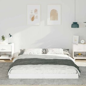 vidaXL Σκελετός Κρεβατιού Λευκό 160 x 220 cm Μασίφ ξύλο πεύκου
