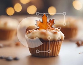 Intra Συλλεκτικό Ξύλινο Παζλ Plywood  4mm - Λαχταριστά Cupcakes με Φθινοπωρινά Διακοσμητικά Σε Ξύλινο Κουτί - Διαστάσεις: 10x10 cm – 25 κομμάτια