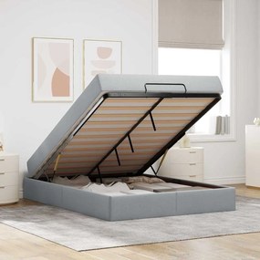 vidaXL Σκελετός Κρεβατιού Άλλο Ανοιχτό γκρι 160 x 200 cm ύφασμα