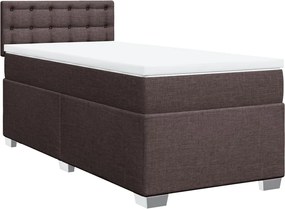 vidaXL Κρεβάτι Boxspring με Στρώμα Σκούρο Καφέ 80x200 εκ. Υφασμάτινο