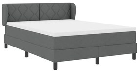 vidaXL Κρεβάτι box spring με στρώμα Σκούρο γκρι 140 x 190 cm ύφασμα